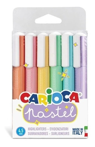 Destacadores 6 Colores Pastel Carioca