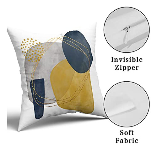 Conjunto De 2 Fundas De Almohada Geométricas Modernas Azul G