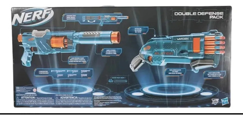 Nerf Élite 2.0 Doblé Defender Pack 2 Lanzadores + 40 Dardos