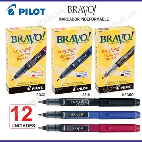 Caja 12 Marcadores Pilot Bravo Marker Rotulador Profesional