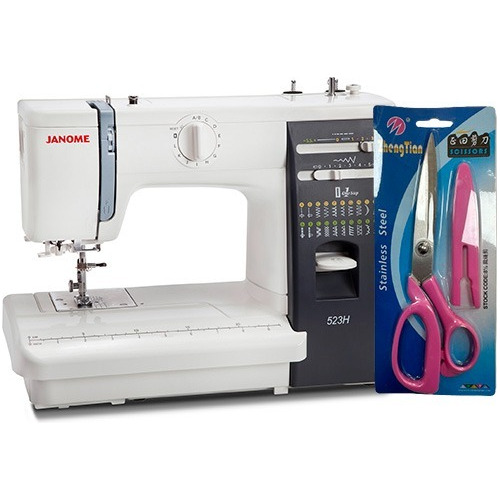 Máquina De Coser Janome 523h  + Tijera Especial De Regalo 