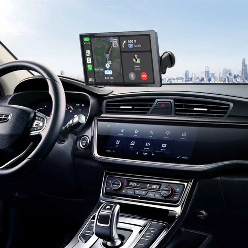 Sistema estéreo de automóvil inalámbrico inteligente con pantalla de automóvil portátil de 8 pulgadas CarPlay y Android auto, con modos de retrato y paisaje de para Tesla