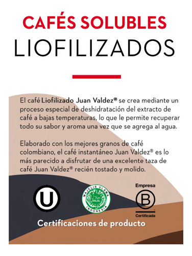 Café Instantáneo Liofilizado Juan Valdez Dulce De Leche 95g