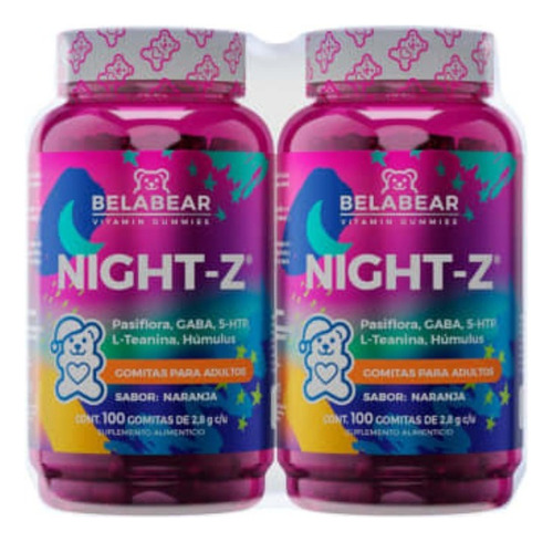 Duo Pack Belabear Night Z Gomitas Para Dormir 100 Un Cu