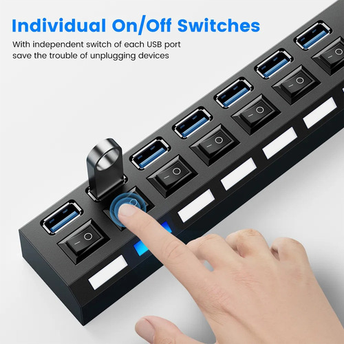 El Divisor Usb 3.0 Multi Usb Utiliza Un Adaptador De Corrien