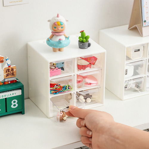 Six Grid Drawer Jewelry Accessories Sundries Storage Box