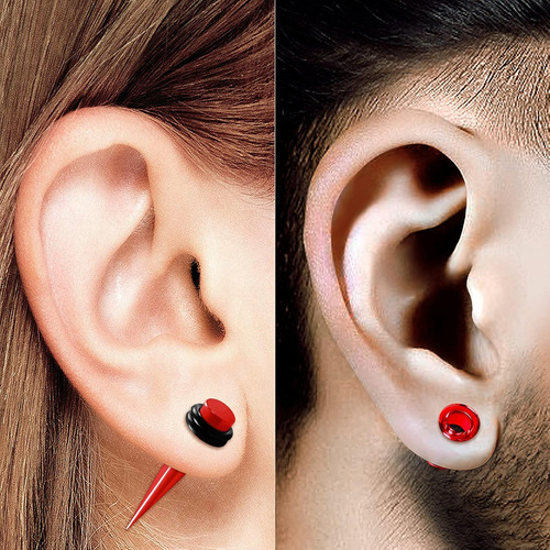 2 Pares De Expansores Cónicos Acrílicos De Silicona, Piercin