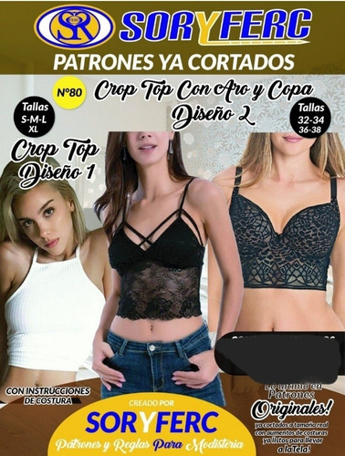 Patrones Ya Cortados #80 Crop Top Con Aro Y Copa Diseño 2