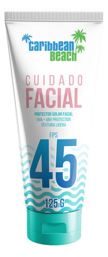 Protector Solar Facial Caribbean Beach Fps45 Vitamina E 125g