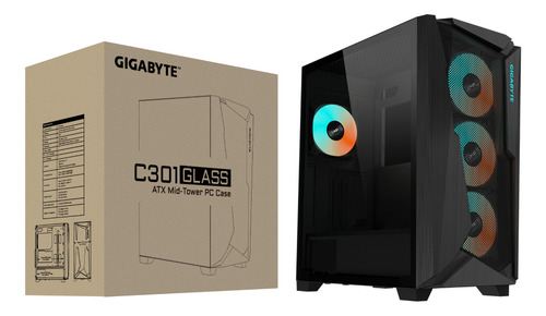 Gabinete Gigabyte Aorus C301 Glass Negro E-atx