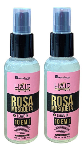 Finalizador Leavein Rosa Mosqueta 120ml Natuflores Kit 2und