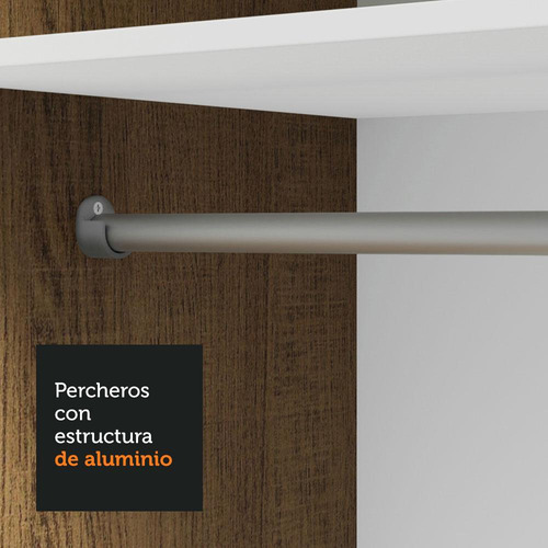 Ropero Closet Madesa Vivare Plus 2 Puertas 2 Espejos Mm Color Rustic