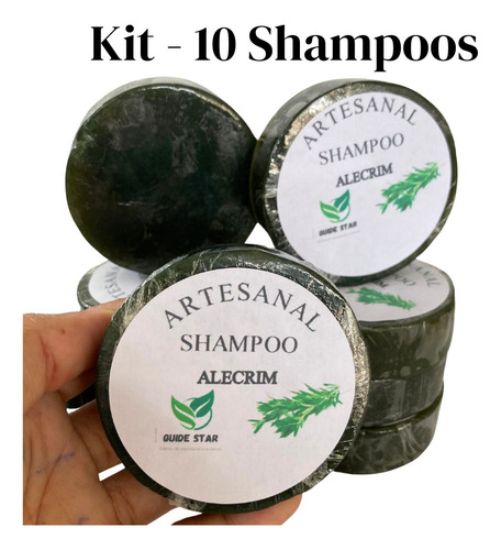 Kit - 10 Shampoos Sólidos De Alecrim