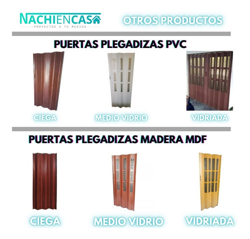 Oferta Puerta Plegadiza Reforzada Pvc 10mm Completa 0,70x2m