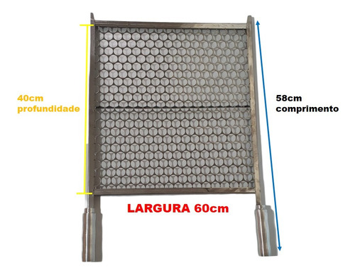 Grelha Moeda Inox Para Churrasco 60cm Largura