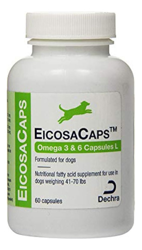 Dechra Eicosacaps Omega 3 Y 6 Capsulas L, Para Perros De Men