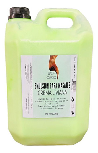 Crema Emulsion Para Masajes Por 5 Litros 