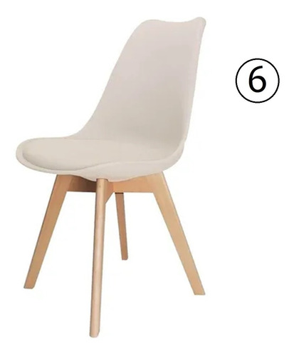 Imagem 1 de 7 de 6 Cadeira Saarinen Leda Sked Lena Base Wood Design Nude