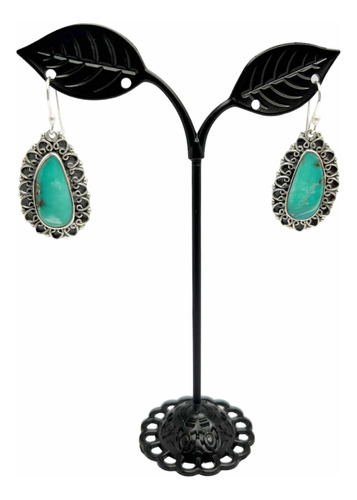 Aretes Turquesa Margarita En Plata Fina De Ley .925