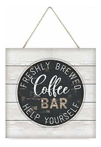 Señales - Mrc Wood Products Coffee Bar Wooden Plank Sign 7