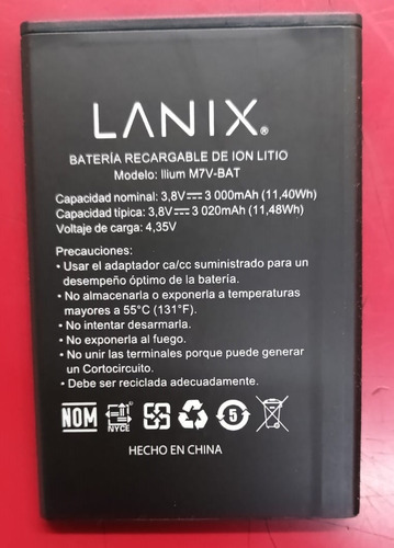 Batería Lanix Para Lanix Ilium M7v-bat 100% Original