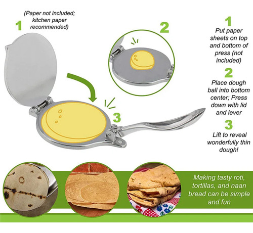 Aplanador De Aluminio Para Masa De Tortilla