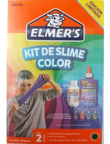 Kit De Slime Color Elmer´s X 1 Pegante 1 Liquido Mágico