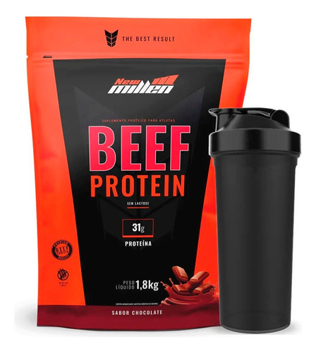 Beef Protein Isolate 1.8kg - New Millen - 0 Lactose, Isolado Sabor Morango