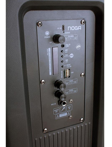 Imagen 5 de 6 de Parlante Portatil Bluetooth Noga 440bt Karaoke Usb Fm 150w
