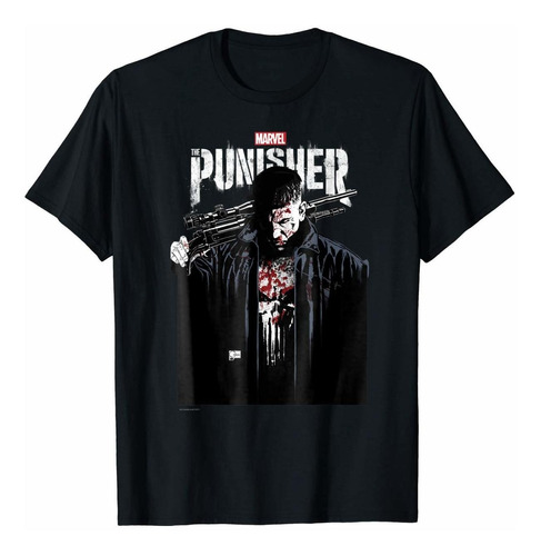 Marvel The Punisher Contrastante Retrato Grafico Camiseta