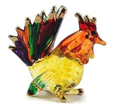 Imagen 1 de 6 de Miniatura Gallina Pollo Transparente De Vidrio Arte Galli