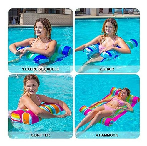 Inflables Para Piscina Flotantes Tipo Hamaca Diseño Rayado