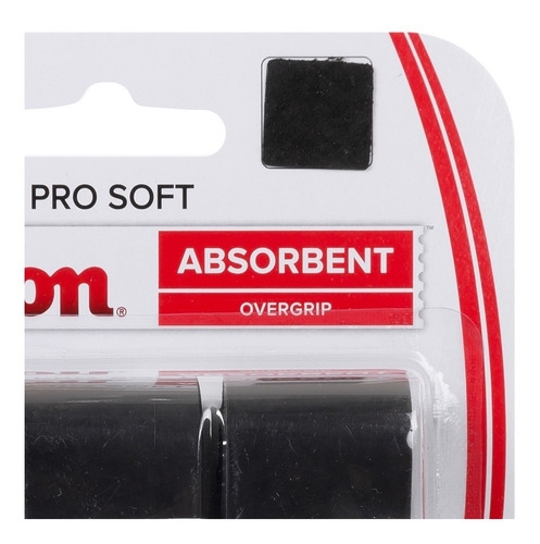 Imagem 3 de 3 de Grip Para Raquete Pro Soft Wilson Preto Absorbent