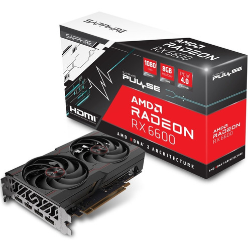Imagen 1 de 10 de Placa De Video Sapphire Pulse Rx 6600 Gaming 8gb 2 Coolers F
