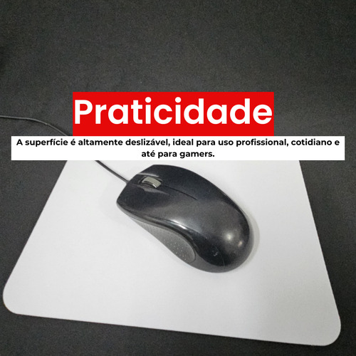 Kit 200 Mouse Pads Classico Branco Liso Em Neoprene 18x22cm.