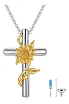Comprar Joyería De Cremación De Girasol, Collar De Urna De Plata De