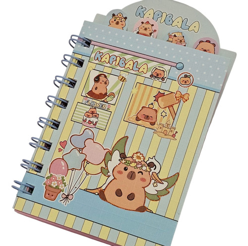 Libreta Capibara 15 X 9 Cms Separadores Kawaii Mini