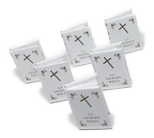 Biblia Blanca Con Texto De 3 X2 Cm Recuerdo  60 Pz