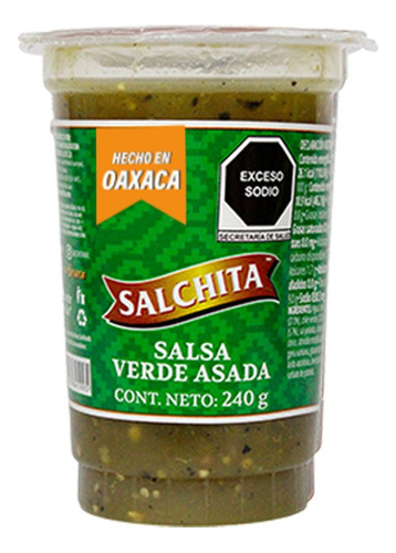 Salsa Verde Asada Vaso 240g 12 Piezas