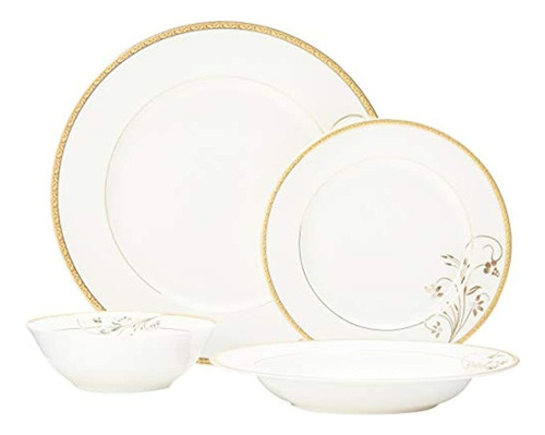 Lorren Home Trends La Luna Bone China 57 Piezas 24 K Gold Di