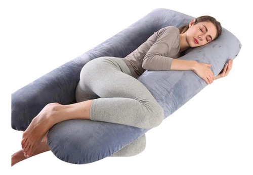 Almohada Embarazo-descanso Maternity Lactancia + Combinacion Color Gris oscuro Geométrico