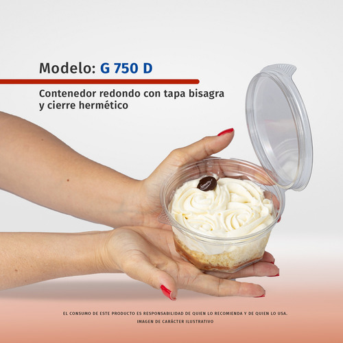 Molde Desechable Para Postres Con Tapa 350 Ml 50 Piezas Transparente