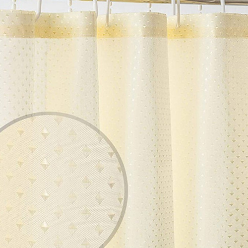 Cortina De Baño Diamante Color Beige Símil Tela 1,80 X 1,80