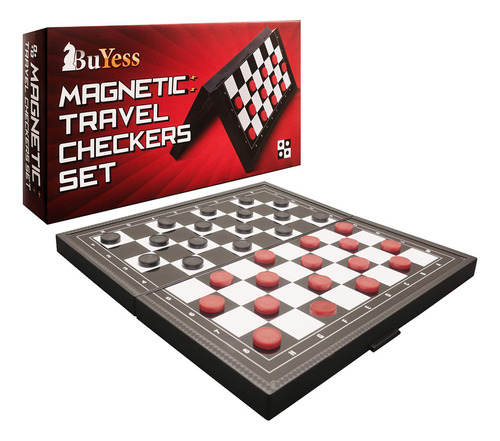 Juego De Damas Magnetico, 25 X 25 Cm, Mini Juego Portátil Para Niños, Adultos Y Familia