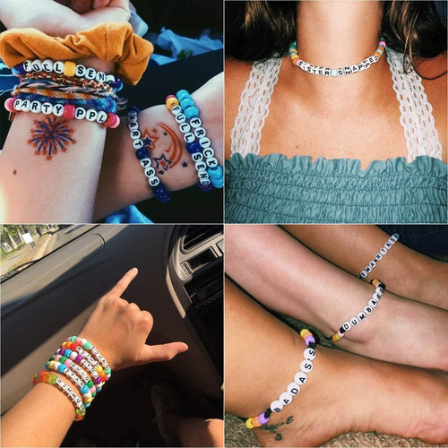 Imagem 3 de 7 de Faça Você Mesmo Pulseiras Para Fazer Contas Kit Contas Letra