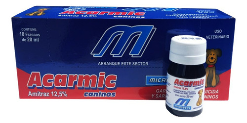 Acarmic Caja X 12 Unidades Baño (garrapatas, Piojos Y Sarna)