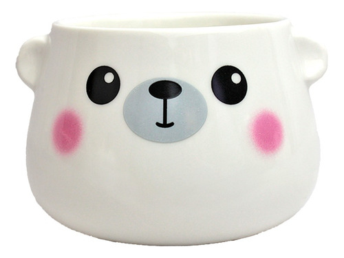 Taza Gato Osito De Ceramica Tapa Y Cuchara Kawaii Tc-185 Color Gt9037 Oso Polar