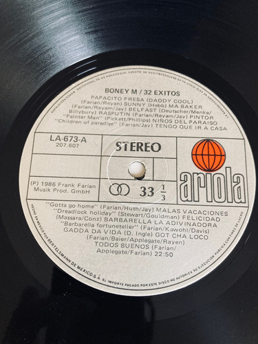 Boney M. / The Best Of 10 Years Lp Vinilo 1986 Mx (Usado)