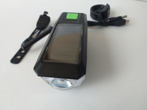 Imagen 7 de 9 de Linterna Solar Scoter,bicicletas Con Bocina 120db