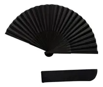 Comprar A 2 Abanicos Plegables De Mano De Seda De Color Negro Grande